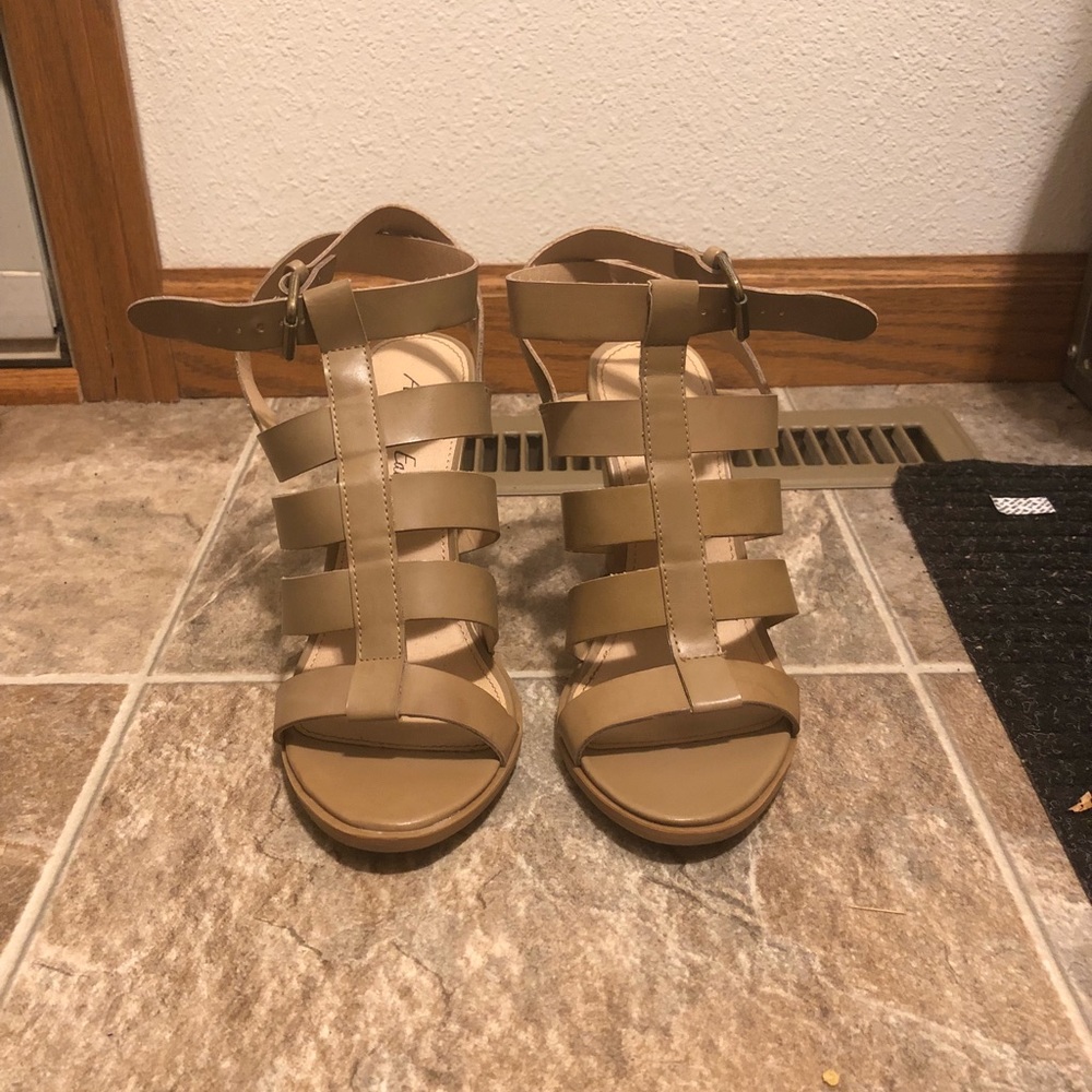 Tan sandal heels